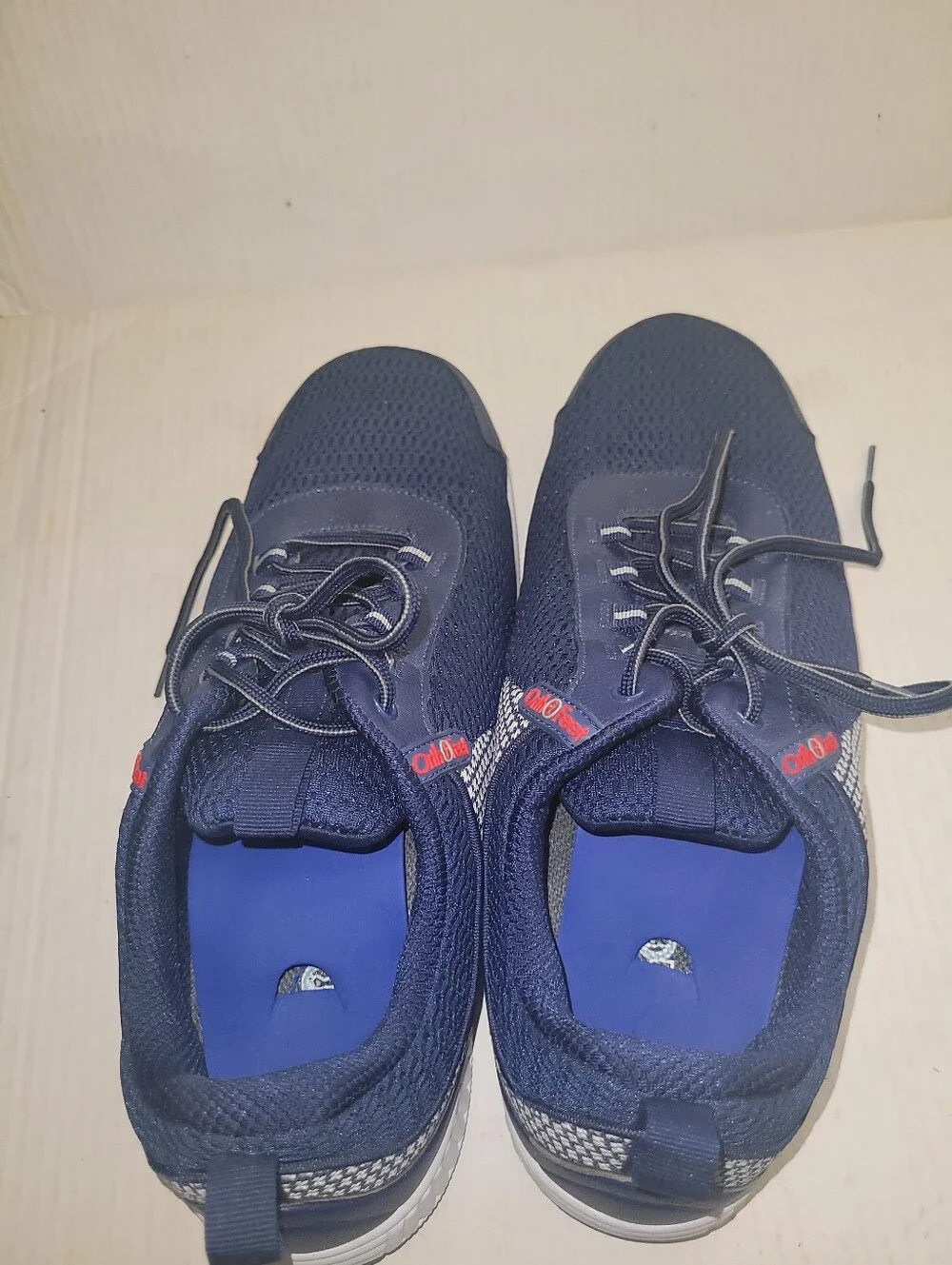 Orthofeet Edgewater Sneakers Men's Size 13 Wide 4E Blue Walking Shoes 616